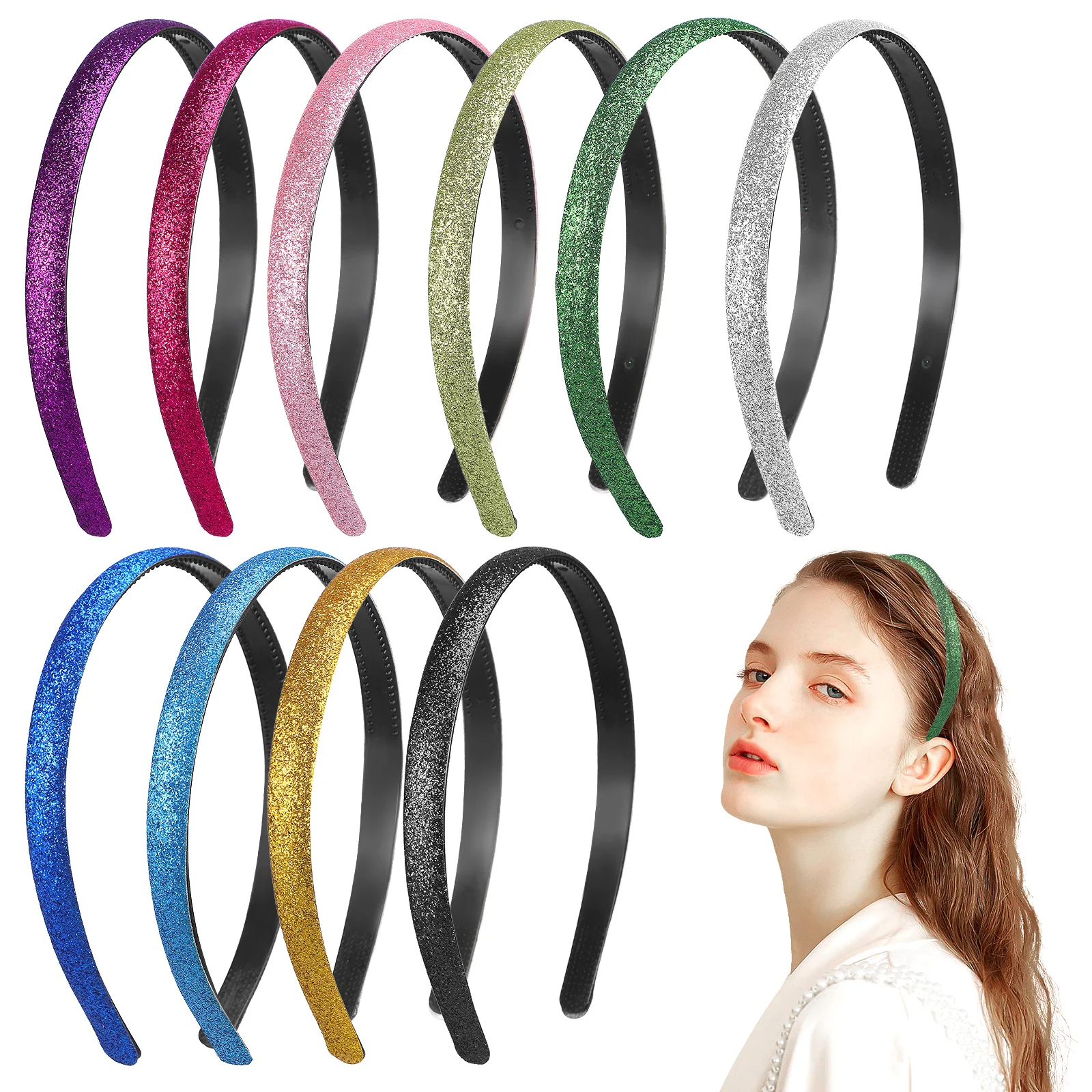 10 Pcs Headband Cute Hair Accessories Sequin Elasticity Comb Plastic Pu Thin Headbands With Teeth Toddler Hoops
10 Pcs Headband Cute Hair Accessories Sequin Elasticity Comb Plastic Pu Thin Headbands With Teeth Toddler Hoops