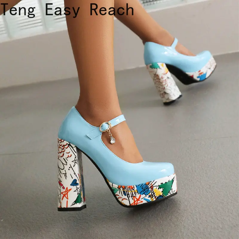 

2023 Fashion Woman White Platform High Heels New Mary Jane Shoes Spring and Autumn Pumps Designer Luxury Zapato De Tacón