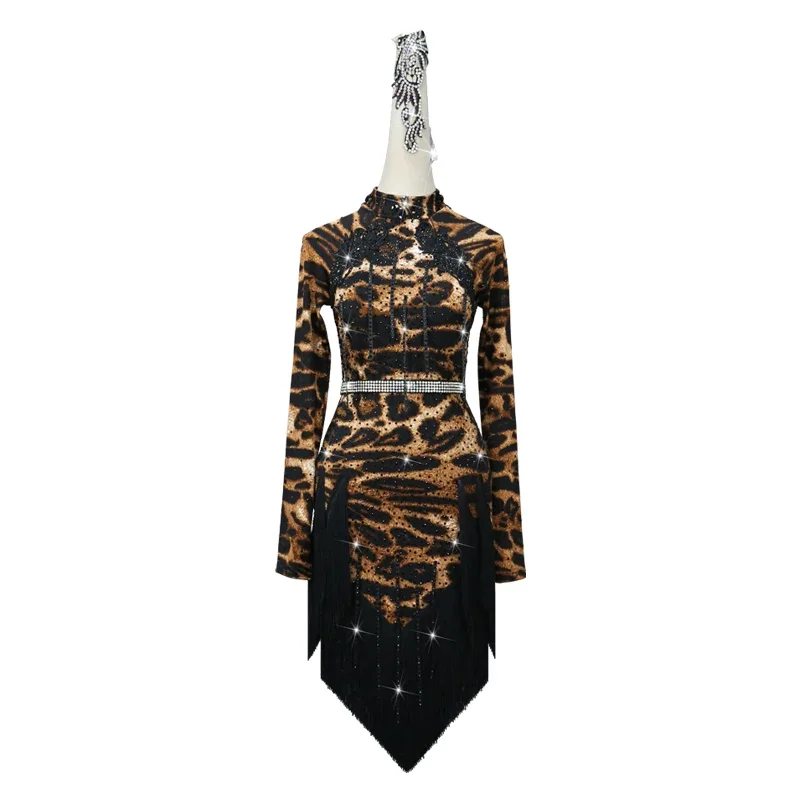 Leopard Print Latin Dance Dress Latin Ladies Women Ballroom Wear Adult Salsa Skirts Practice Sports Costume Customize Fringed XL
Leopard Print Latin Dance Dress Latin Ladies Women Ballroom Wear Adult Salsa Skirts Practice Sports Costume Customize Fringed XL