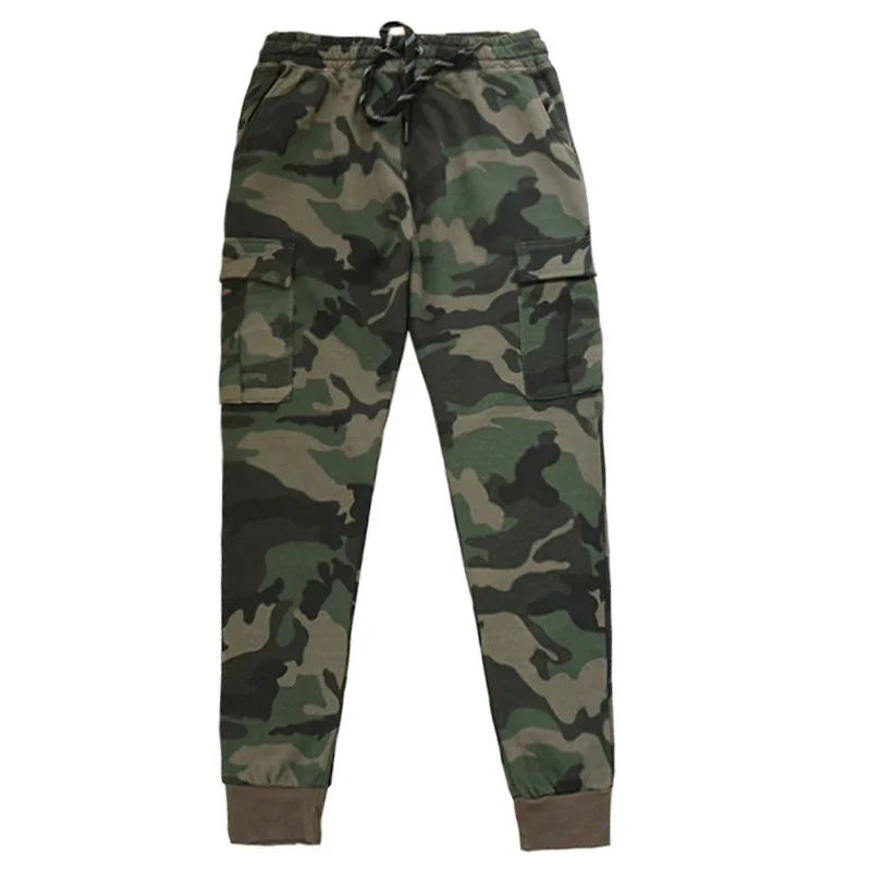 

Women Camouflage Cargo Pants Sweatpants Multi-Pockets Drawstring Elastic Waist Ladies Camo Pattern Jogger Pants Casual