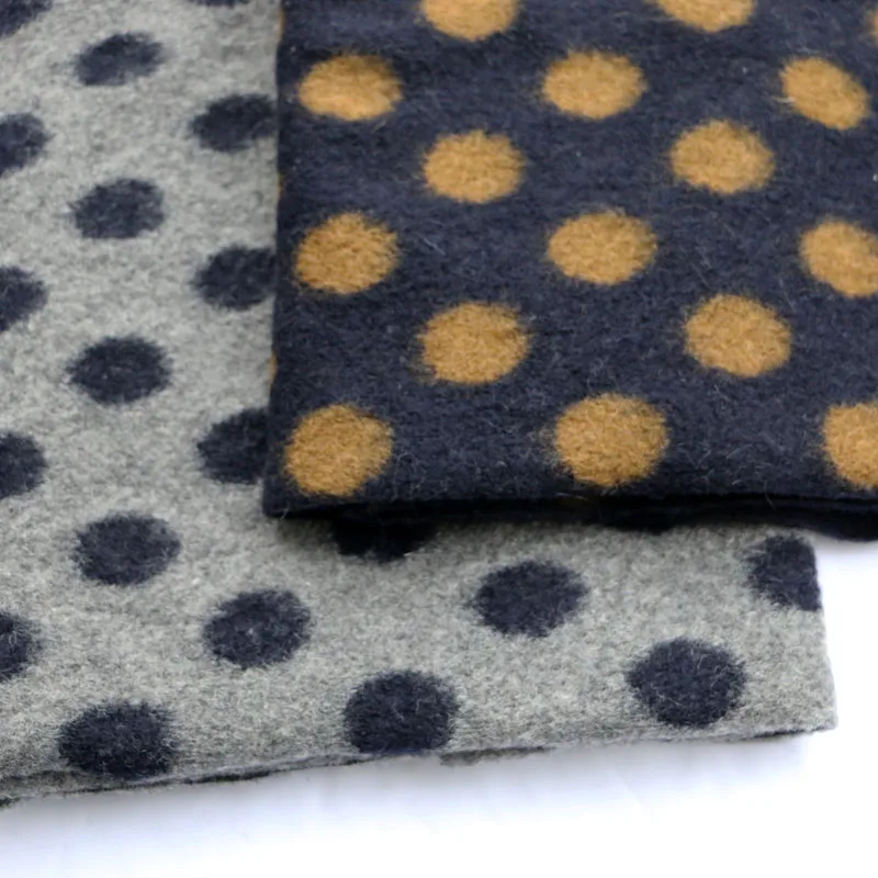 

Fabric Wide 150cmx 50cm Polka Dot Wool Knited Yarn-Dyed Diy Coat Wool Korea Garment Sewing Supplies Autumn and Winter Models 1Pc