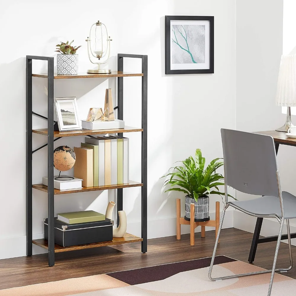 

Book Shelf Free Shipping for Home Office Living Room Bookcase 11.8 X 25.9 X 47.2 Inches 4-Tier Shelving Unit Furniture