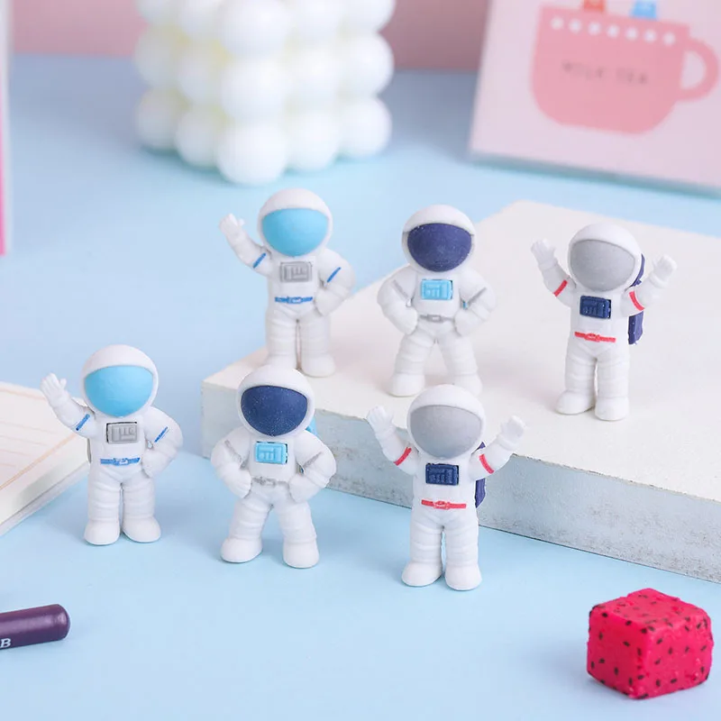 

48 pcs/lot Creative Astronaut Pencil Eraser Cute Writing Drawing Rubber Pencil Erasers Stationery Gifts School Supplies