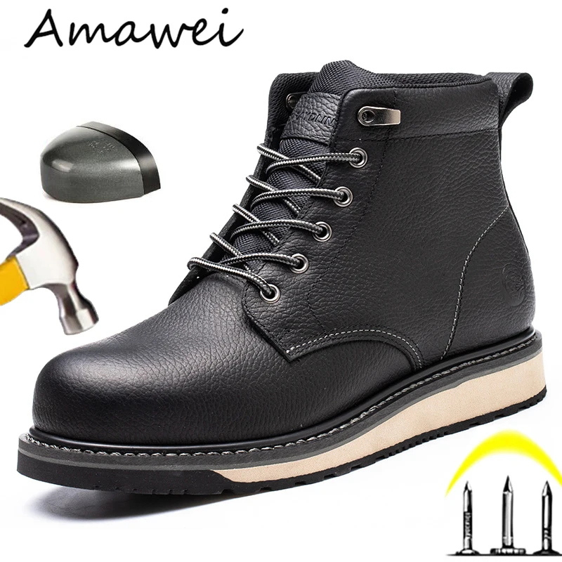 Genuine Leather Men Boots Work Safety Boots European Standard Steel Toe Work Shoes Anti-smash Indestructible Shoes LBXMD982
Genuine Leather Men Boots Work Safety Boots European Standard Steel Toe Work Shoes Anti-smash Indestructible Shoes LBXMD982