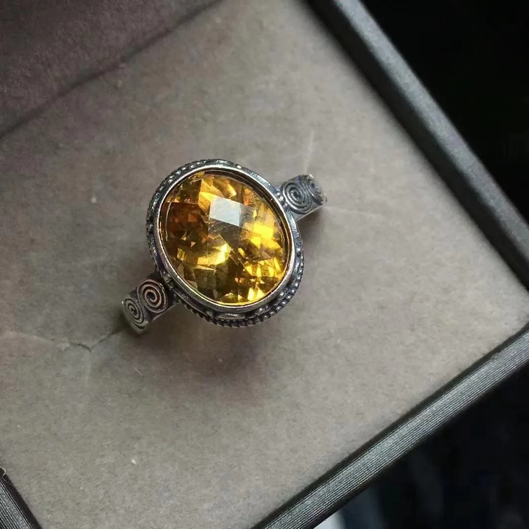 

Кольцо из серебра 925 пробы с натуральным цитрином и кристаллом