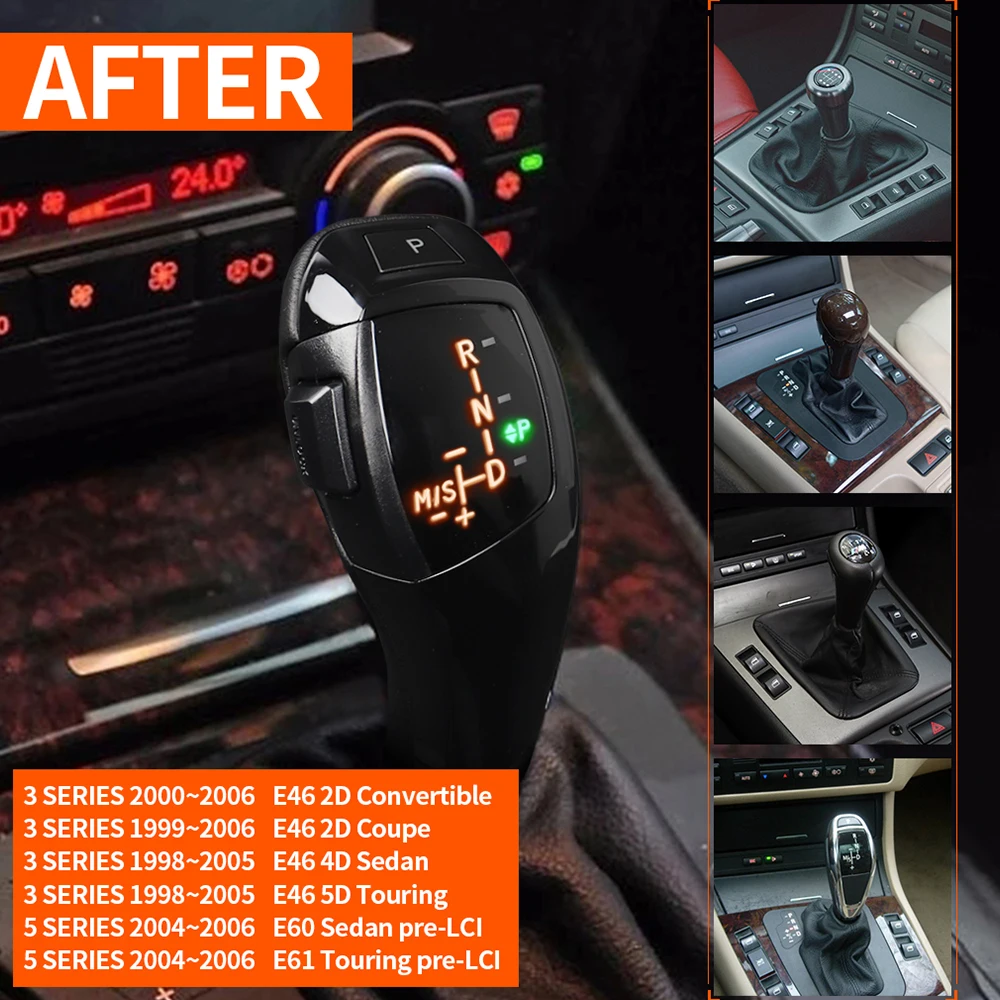 

LED Auto Gear Lever Gear Shift Knob for BMW 1 3 5 6 Series E90 E60 E46 2D 4D E39 E53 E92 E87 E93 E83 X3 E89 Car Accessories