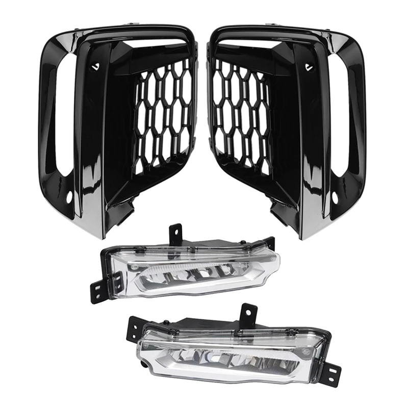 1Set Car Front Fog Light Grille Trim Frame & LED Daytime Running Lamp For BMW X3 X4 G08 G02 G01 2018-2020 Exterior Cover
1Set Car Front Fog Light Grille Trim Frame & LED Daytime Running Lamp For BMW X3 X4 G08 G02 G01 2018-2020 Exterior Cover