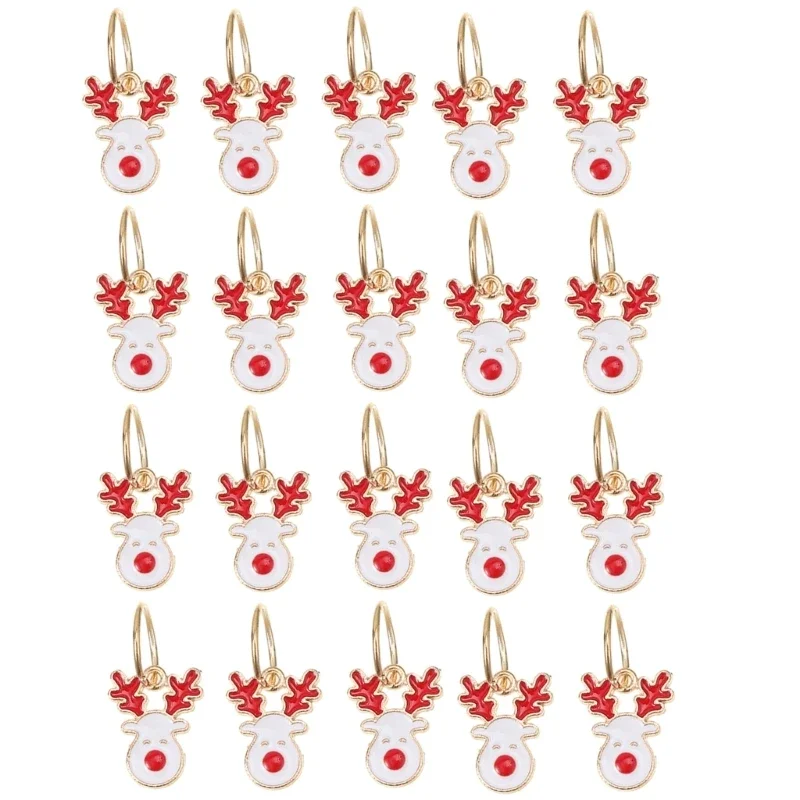 

Stylish Christmas Theme Set of 20 Santa Christmas Tree Elk Dreadlocks Hair Rings Unique Hair Cuffs Christmas Jewelry