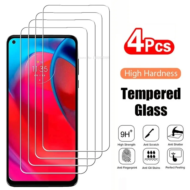 

4Pcs Tempered Glass for Motorola Moto G13 G23 G53 G73 G22 G32 G52 G72 G82 E13 E32 E22i Edge 20 Pro 30 Neo Screen Protector Film