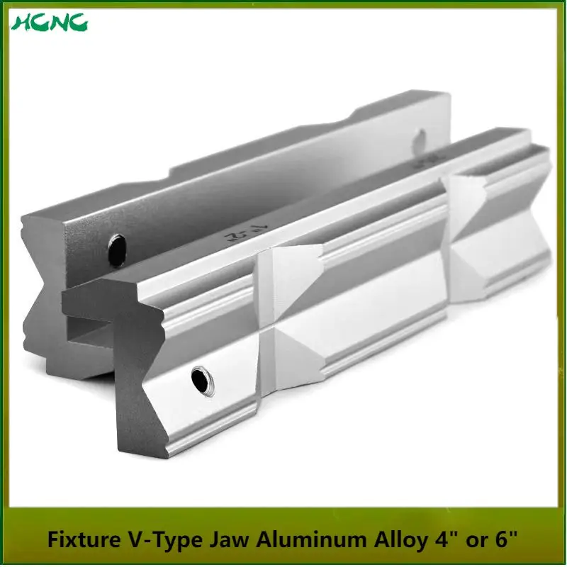 

2pcs/set CNC Milling Steel Vise Hard Jaw Fixture V-Type Jaw Aluminum Alloy 4" or 6" Milling Kit 1Set