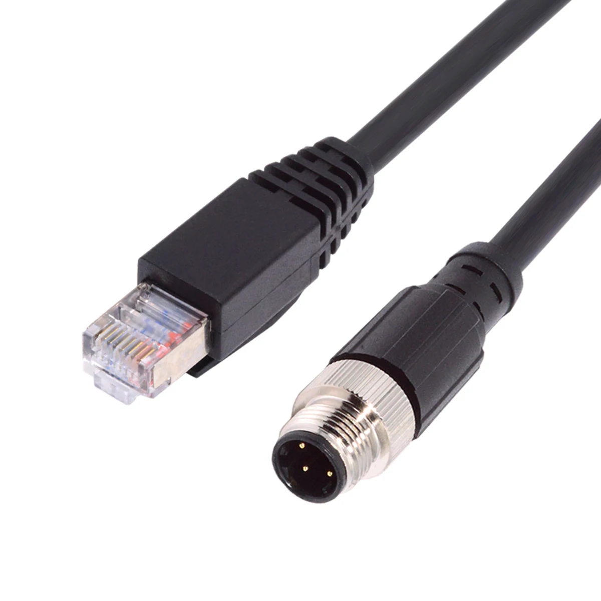 

M12 Тип D-кодированный 4-контактный штекер к RJ45 Cat5e Штекерный кабель Lan Ethernet сети промышленные применения IP67 патч-корд