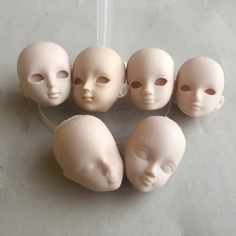 

2pcs/lot Soft DIY Practice Makeup White Skin Doll Heads For 1/6 BJD as For 29cm Doll's Practicing Makeup Head Without Hair