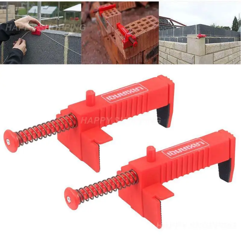 

Brick Liner Durable Anti-Skid Brick Line Runner Line Clip Wire Drawer Bricklaying Tools for Building Construction Black/Red