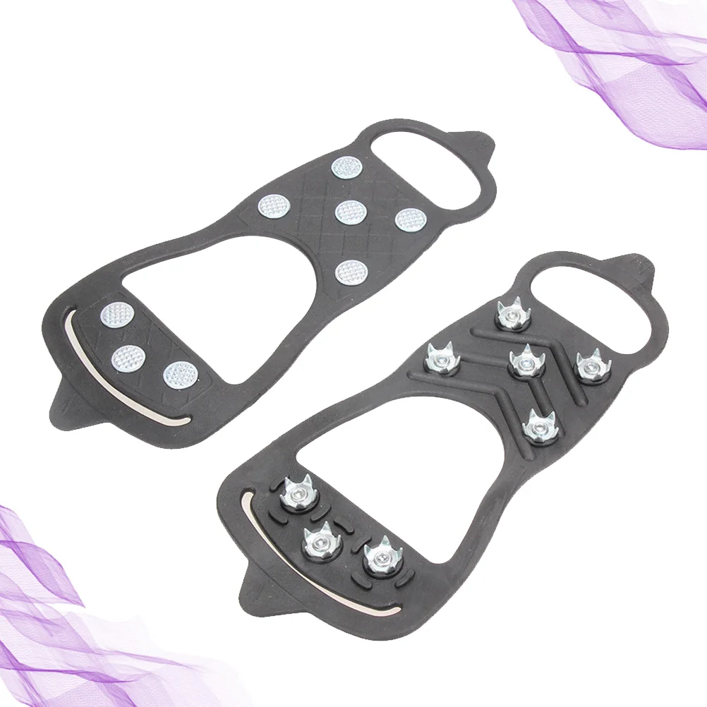 

1 Pair Grips Traction Cleats Grippers 8- Stud Non- Over Shoe Boot Spikes Crampons Stretchy Shoes Covers for Hiking Snow