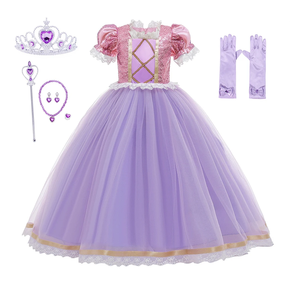 Jurebecia Girls Princess Costume Birthday Party Cosplay Purple Dress Puff Sleeve Princess Costume With Accessories
Jurebecia Girls Princess Costume Birthday Party Cosplay Purple Dress Puff Sleeve Princess Costume With Accessories