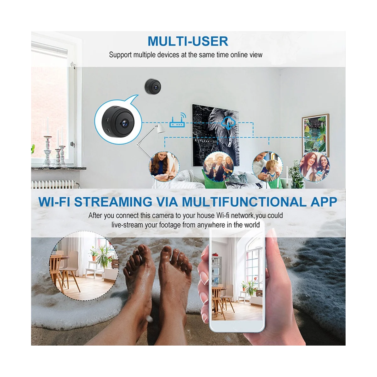 IP Camera HD1080P Home Security Wireless Wifi Mini Camera Small CCTV Infrared Night Vision Motion Detection
IP Camera HD1080P Home Security Wireless Wifi Mini Camera Small CCTV Infrared Night Vision Motion Detection