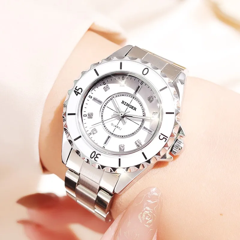 

Швейцарские часы Binger для женщин, японские кварцевые женские наручные часы, светящиеся руки, бесплатная доставка, новинка, Montre Femme 2023 Kol Saat