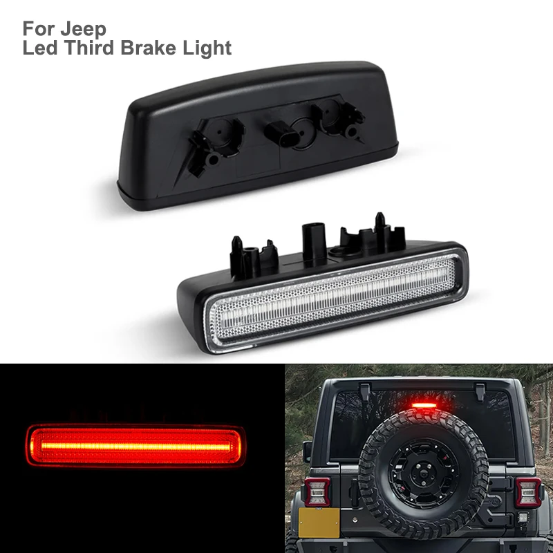 

1Pcs LED Third Brake Light for Jeep Wrangler JL 2018 2019 2020 2021- 2024,High Mount Stop 3rd Brake Lights Rear Lamp(Silve Lens)