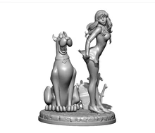 

1/24 75mm 1/18 100mm Resin Model The Pretty Girl and Dog 3D Printing Figure Unpaint No Color RW-152
