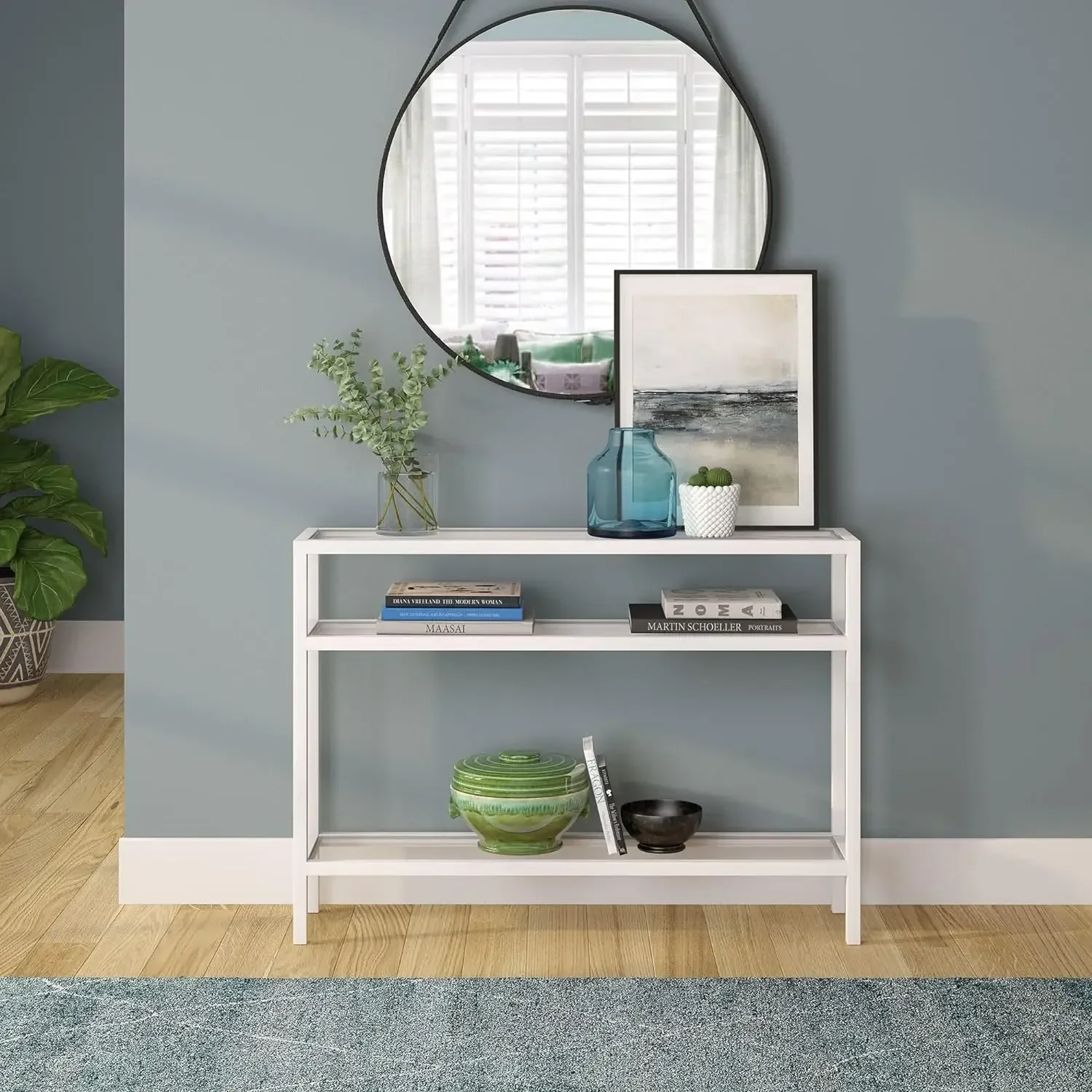 42" Wide Rectangular Console Table in White, Entryway Table, Accent Table for Living Room, Hallway
42" Wide Rectangular Console Table in White, Entryway Table, Accent Table for Living Room, Hallway
