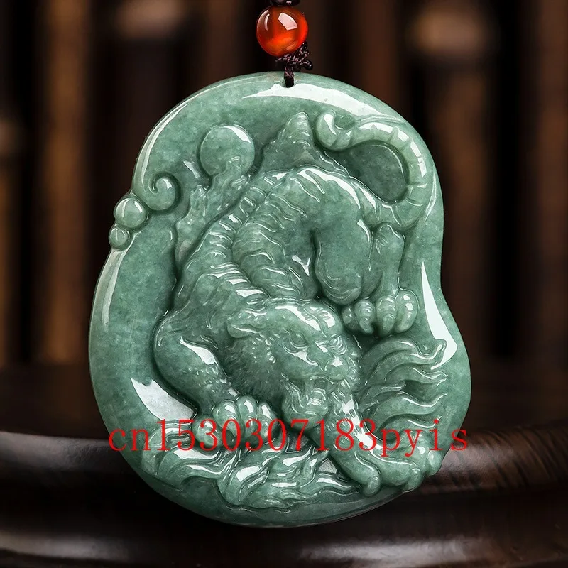 Zodiac Tiger Burmese Emerald Jade Pendant Natural Jadeite Necklace Carved Fashion Boutique Jewelry Charm Talisman Gifts for Men 
Zodiac Tiger Burmese Emerald Jade Pendant Natural Jadeite Necklace Carved Fashion Boutique Jewelry Charm Talisman Gifts for Men