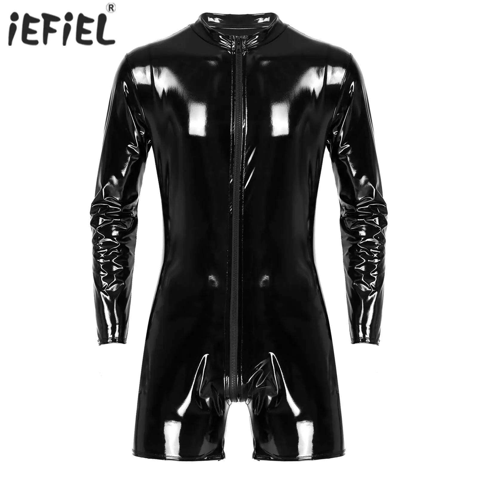 Men Wet Look Patent Pu Leather Latex Catsuit Sissy Exotic Costume Mock Neck Long Sleeve Zipper Bodysuit Jumpsuit Romper Clubwear
Men Wet Look Patent Pu Leather Latex Catsuit Sissy Exotic Costume Mock Neck Long Sleeve Zipper Bodysuit Jumpsuit Romper Clubwear