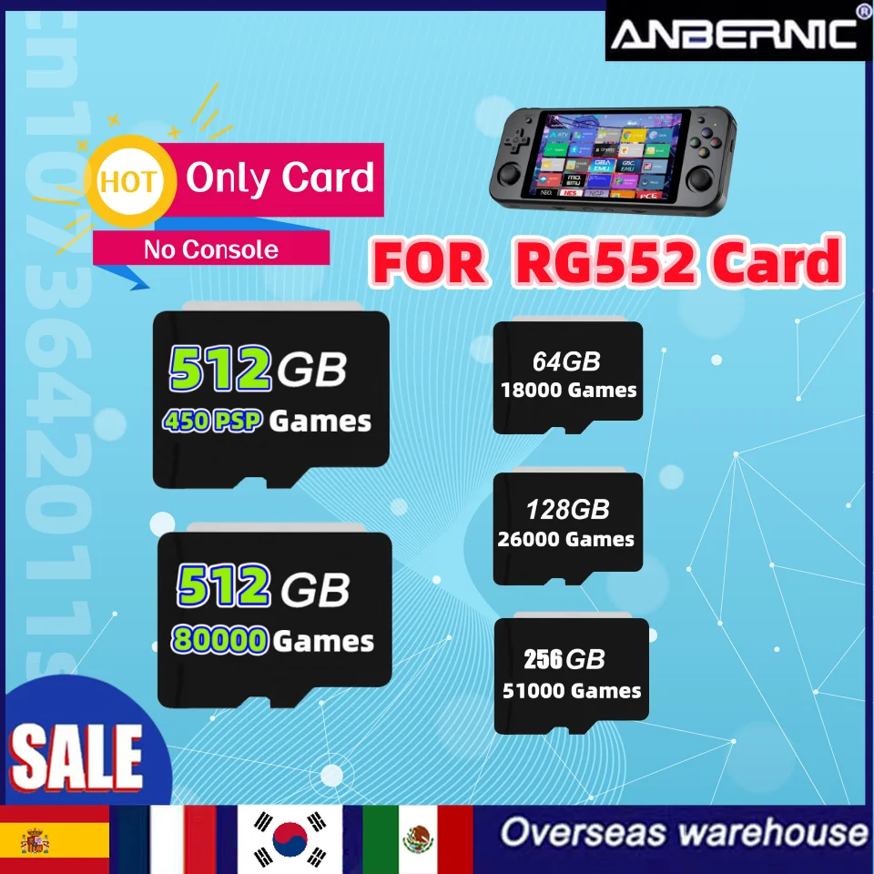 HOT 512GB ANBERNIC RG552 TF Card Preloaded Games for Card ONLY 80000 Games for 512G 256G 128G 64G Retro Handheld Game
HOT 512GB ANBERNIC RG552 TF Card Preloaded Games for Card ONLY 80000 Games for 512G 256G 128G 64G Retro Handheld Game