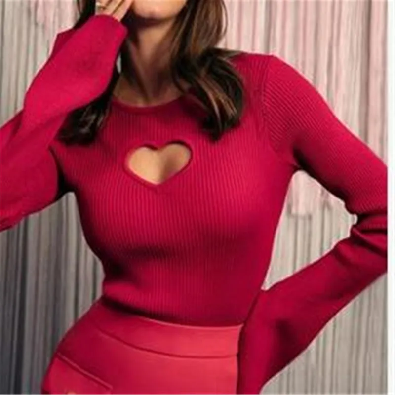 Heart Hollow Out Cropped Sweaters For Women 2023 O-Neck Flare Sleeve Red Jumper Sweater Autumn Winter Long Sleeve Knitted Top
Heart Hollow Out Cropped Sweaters For Women 2023 O-Neck Flare Sleeve Red Jumper Sweater Autumn Winter Long Sleeve Knitted Top