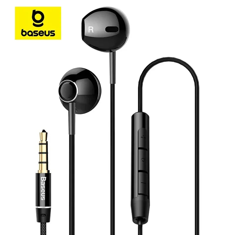 

Baseus H06 3.5mm Wired Earphones In-ear With Mic For Samsung Xiaomi Huawei Smartphone 6D Bass Stereo Control Sport Headphones