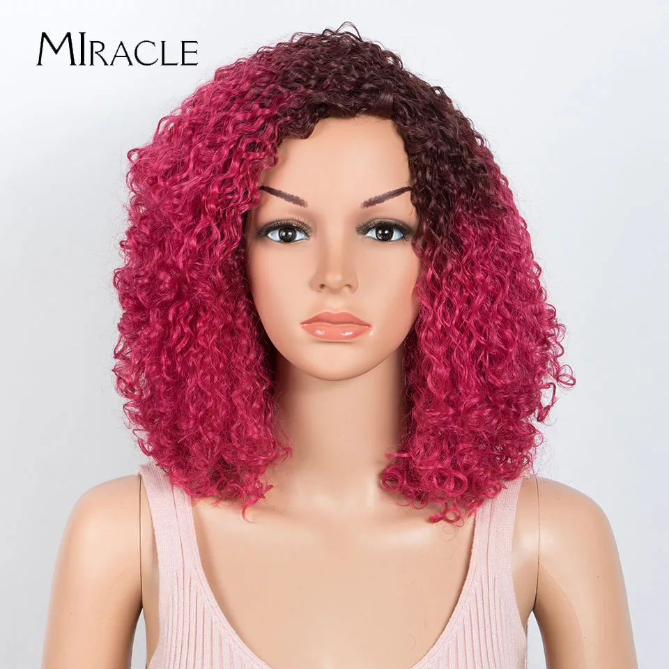 

MIRACLE Synthetic Wigs for Women 613 Kinky Curly Wigs Side Part Short Hair Heat Resistant Natural Bob Wig for Daily Cosplay