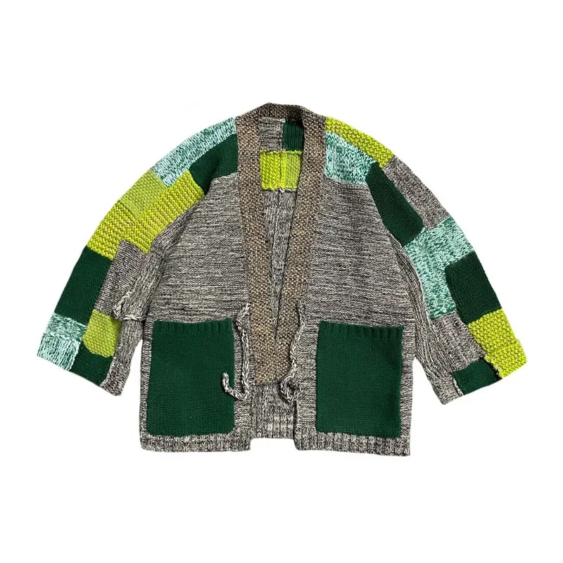Kapital Vintage Non Hirata Hiroshi Spliced Knitwear Handmade Strap Loose Thickening Sweater Cardigan Men Oversized Daopao
Kapital Vintage Non Hirata Hiroshi Spliced Knitwear Handmade Strap Loose Thickening Sweater Cardigan Men Oversized Daopao