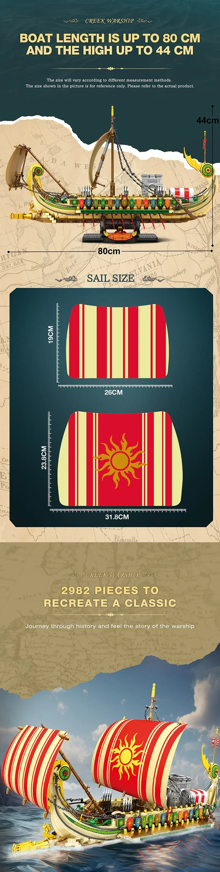 2982PCS Greek Trireme Building Blocks War Battle Ship Model Bricks Desktop Decoration Educational DIY Toy For Kids Holiday Gifts 2982PCS Greek Trireme Building Blocks War Battle Ship Model Bricks Desktop Decoration Educational DIY Toy For Kids Holiday Gifts