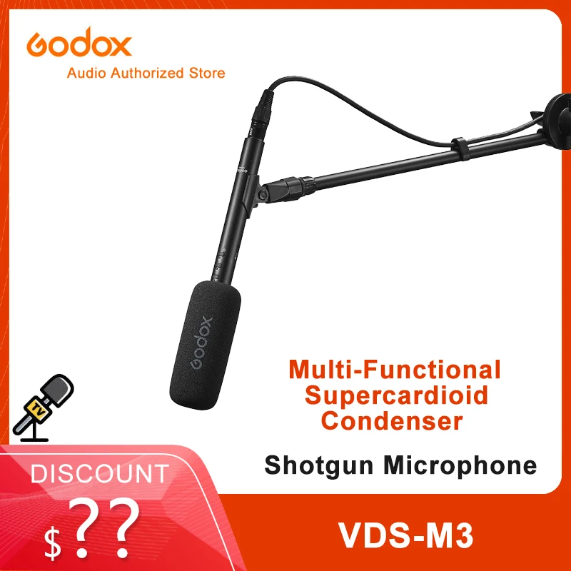 Godox VDS-M3 Shotgun Microphone Multi-Functional Supercardioid Condenser Microphone Hypercardioid for Camera Camcorder for Live
Godox VDS-M3 Shotgun Microphone Multi-Functional Supercardioid Condenser Microphone Hypercardioid for Camera Camcorder for Live