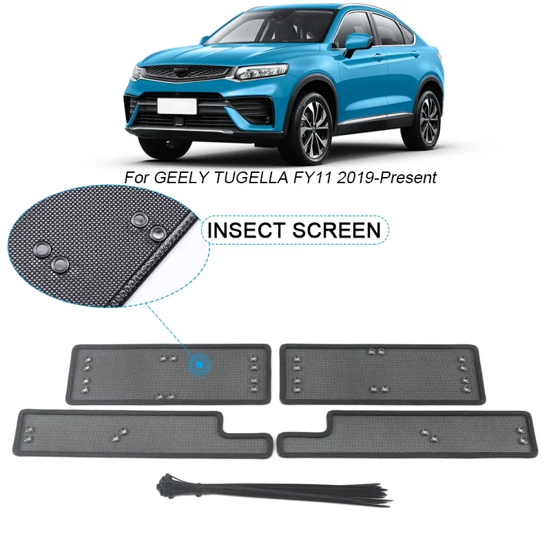 

4pcs Car Insect-proof Air Inlet Protection Cover For GEELY TUGELLA FY11 2019-2025 Insert Vent Racing Grill Filter Net Accessory