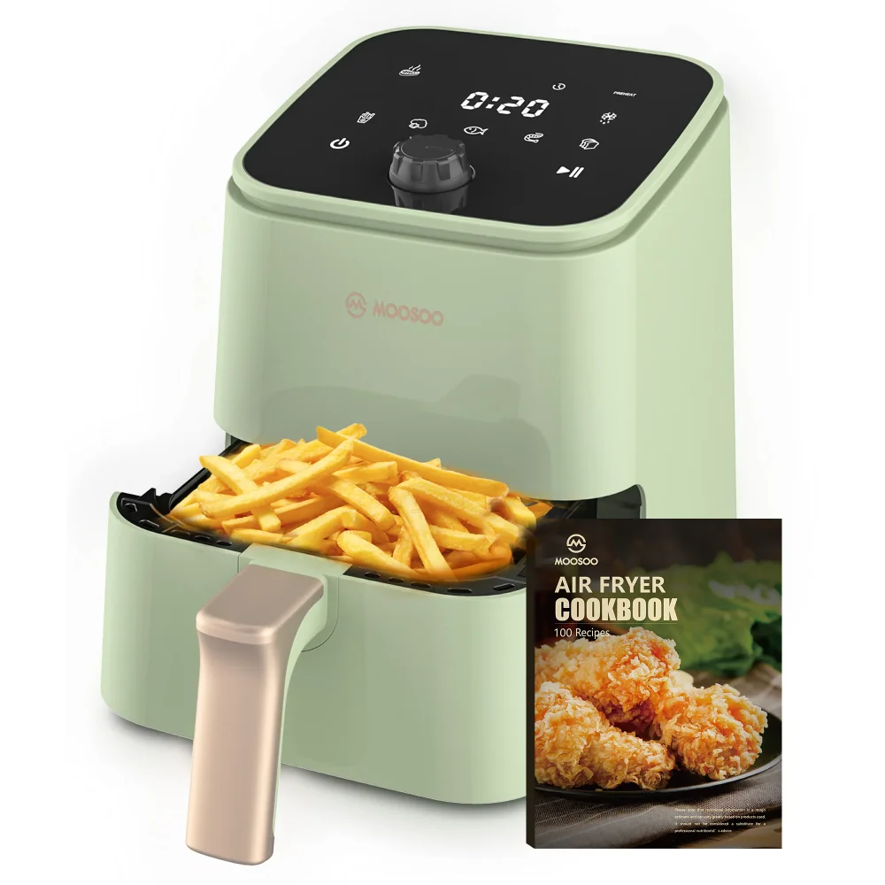 

Small Air Fryer Oven 2Qt Oil-less Air Fryer with Touchscreen, Temp Knob Control