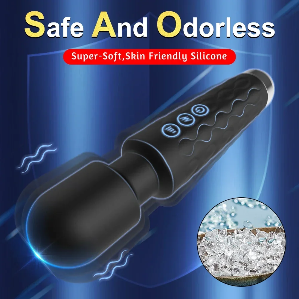 Mini Vibromasseur de Bain pour Femme, 20 Modes, Chargeur USB, Stick Magique, Continents Féminins, Clitoris, Mastjaune, Stick, StiLiban ateur de Point G, Jouets Sexuels 5