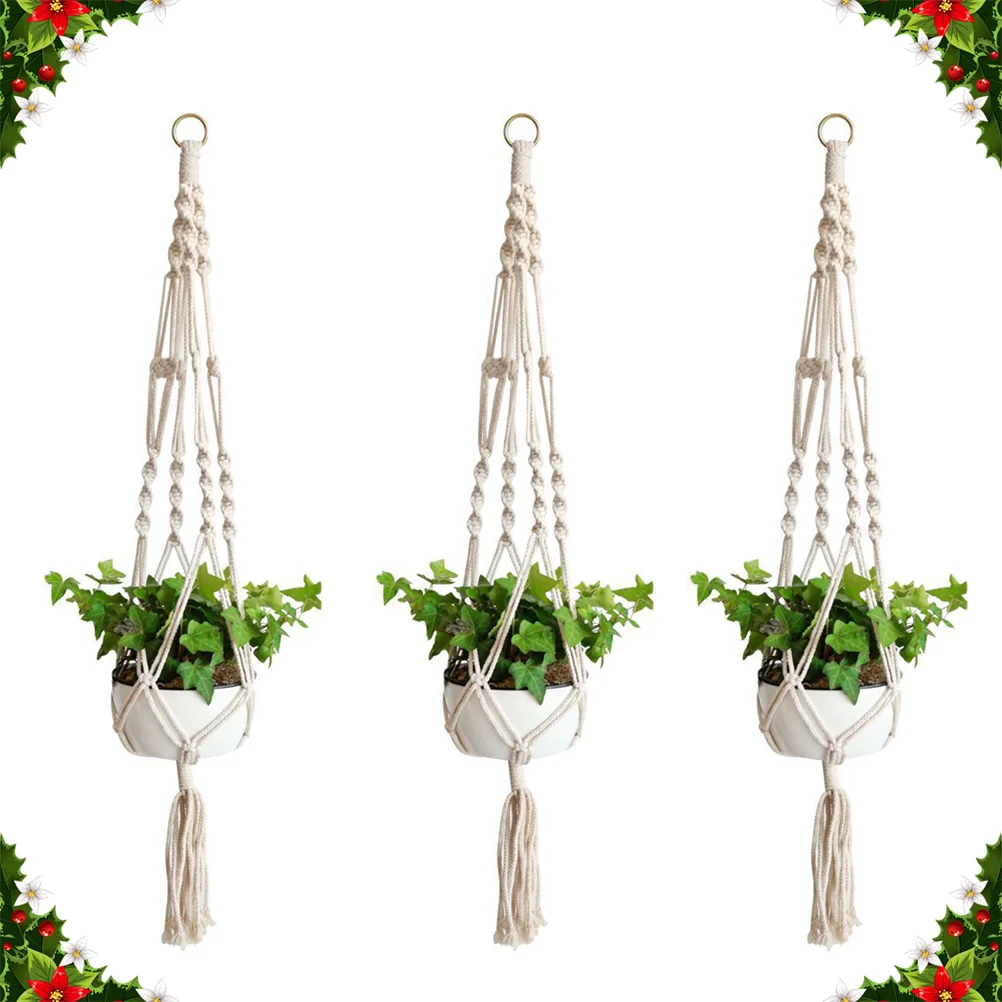 3 Pcs Hanging Baskets for Plants Net Bag Flowerpot Outdoor Botanical Decor Wall Décor
3 Pcs Hanging Baskets for Plants Net Bag Flowerpot Outdoor Botanical Decor Wall Décor