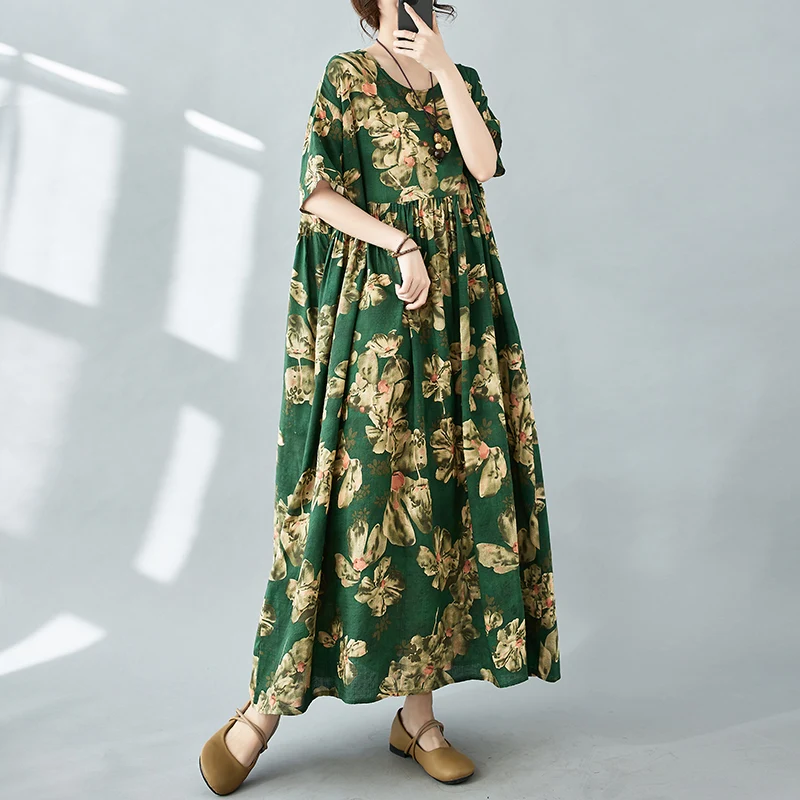 NYFS 2024 Summer New Womens Dresses Vestidos Robe Ete Femme Elbise Loose Cotton Linen Short Sleeve Bohemia Print Long Dress
NYFS 2024 Summer New Womens Dresses Vestidos Robe Ete Femme Elbise Loose Cotton Linen Short Sleeve Bohemia Print Long Dress