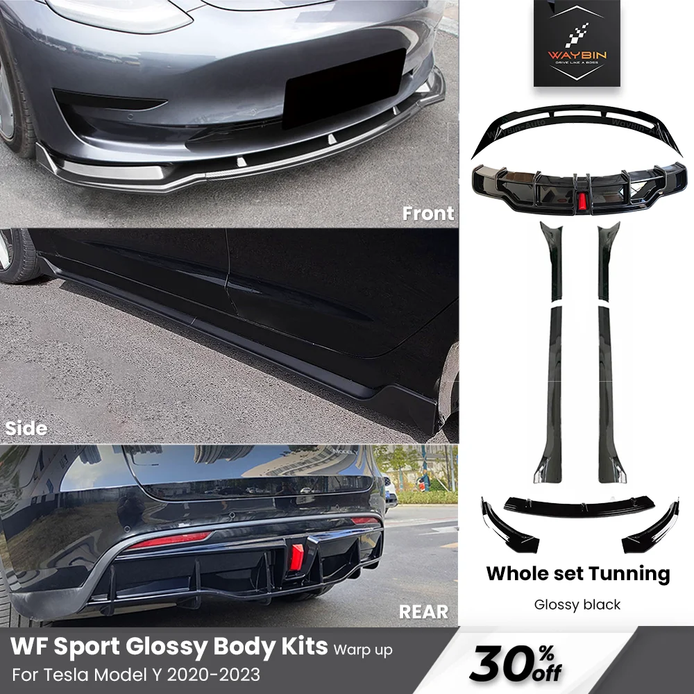 Glossy Black Tesla Model Y Body Kits 2023 WF Sport Bumper Lip Rear Diffuser Sdie Skirt Rear Spoiler Tuning For Tesla 2020- 2023
Glossy Black Tesla Model Y Body Kits 2023 WF Sport Bumper Lip Rear Diffuser Sdie Skirt Rear Spoiler Tuning For Tesla 2020- 2023