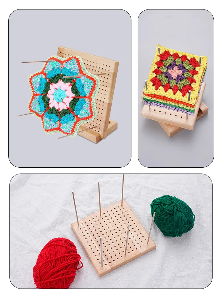 Home Wooden Crochet Knitting Board Creative Handmade DIY Wool Knitting Block Pad Hole Board Knitting Shaping Board Home Wooden Crochet Knitting Board Creative Handmade DIY Wool Knitting Block Pad Hole Board Knitting Shaping Board