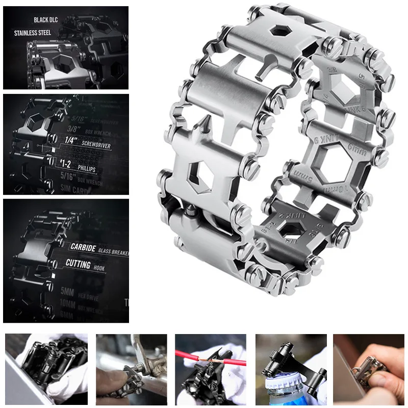 Multifunction Outdoor Tool Bracelet Screwdriver, Can Opener, Bottle Opener, Allen Wrench 5 In1 Stainless Steel Bracelet Wearable
Multifunction Outdoor Tool Bracelet Screwdriver, Can Opener, Bottle Opener, Allen Wrench 5 In1 Stainless Steel Bracelet Wearable