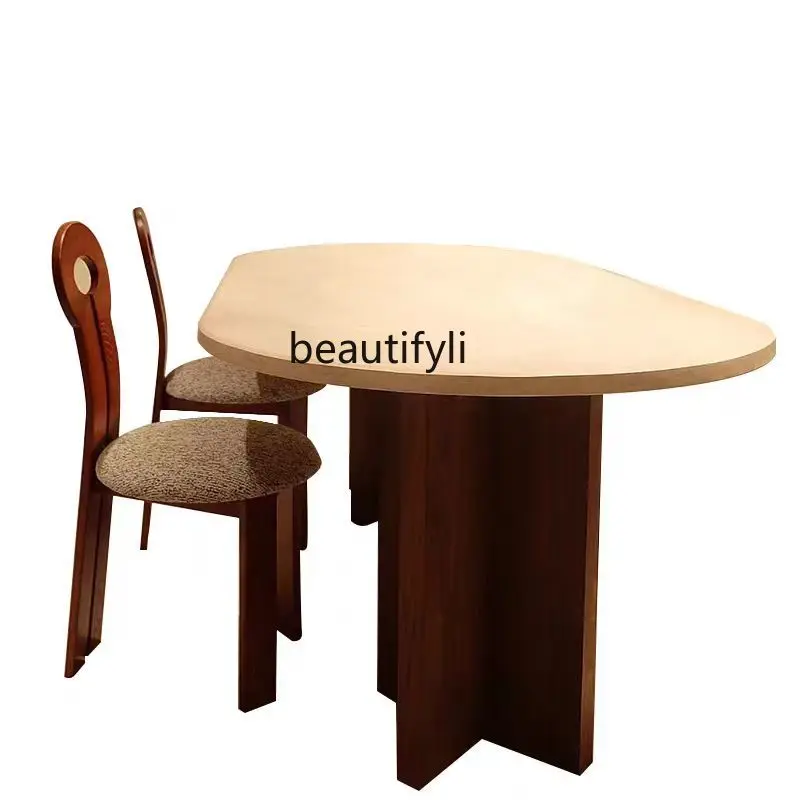 Chinese Ancient Style Home Stone Plate Dining Table Oval Living Room Solid Wood Dining Table Retro Cream Style
Chinese Ancient Style Home Stone Plate Dining Table Oval Living Room Solid Wood Dining Table Retro Cream Style