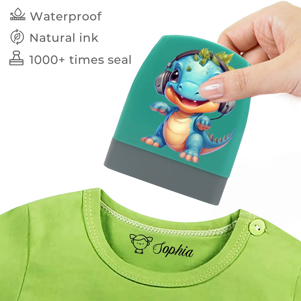 

Dinosaur Stamp For Child Student Clothes Waterproof Non-Fading Clothing Mark Photosensitive Sellos Personalízados