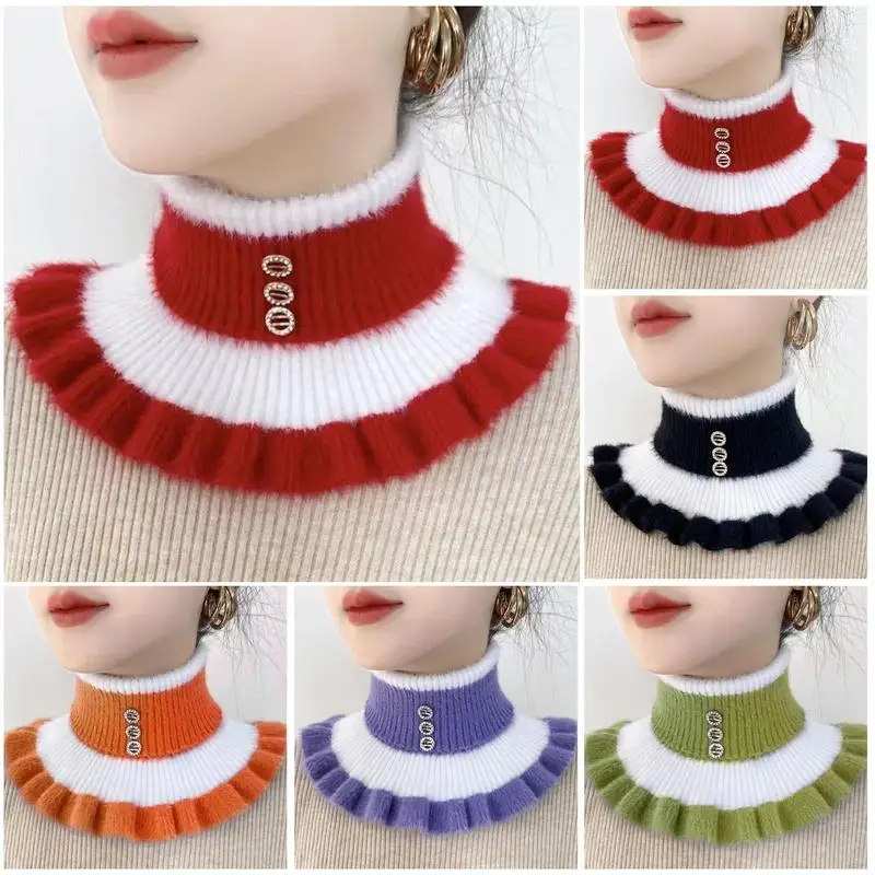 

Detachable Turtleneck Collar Half Top Fake Collar Breathable Ruffled Mock Collar For Girls Women Friends Family