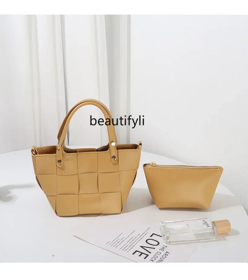 yj Woven Bag Textured Vegetable Basket Bag Spring and Summer All-Match Casual Shoulder Crossbody Portable Bucket Bag
yj Woven Bag Textured Vegetable Basket Bag Spring and Summer All-Match Casual Shoulder Crossbody Portable Bucket Bag