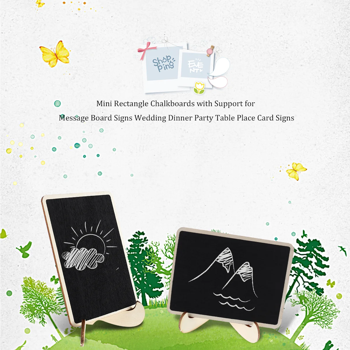 Mini Rectangle Chalkboards with Support for Message Board Signs Wedding Dinner Party Table Place Signs
Mini Rectangle Chalkboards with Support for Message Board Signs Wedding Dinner Party Table Place Signs