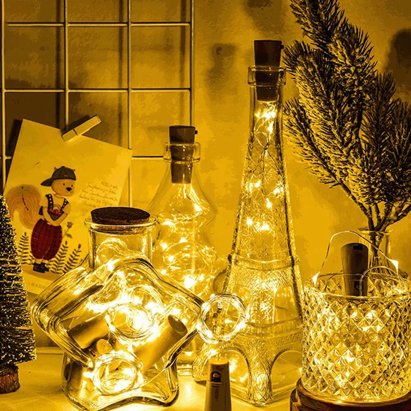 Holiday Party Copper Wire Light LED Fairy Lamp Wine Bottle Lamp String Lamps for Christmas Decoration Garden 10pcs Wedding Decor
Holiday Party Copper Wire Light LED Fairy Lamp Wine Bottle Lamp String Lamps for Christmas Decoration Garden 10pcs Wedding Decor