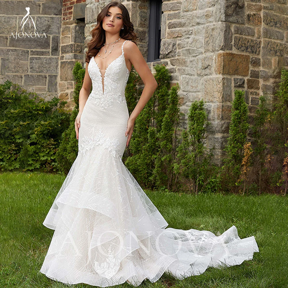 White Lace Wedding Dress V Neck White Dresses Woman Spaghetti Straps Women's Luxury Party Dress Wedding Dresses for the Church
White Lace Wedding Dress V Neck White Dresses Woman Spaghetti Straps Women's Luxury Party Dress Wedding Dresses for the Church