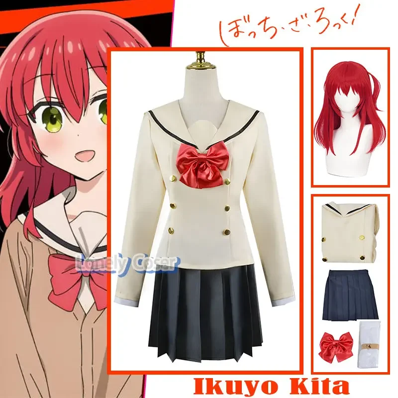Anime Bocchi the Rock Ikuyo Kita JK uniform cosplay costume red wig Bocchi the Rock! Women Girls Party Skirt And Socks 
Anime Bocchi the Rock Ikuyo Kita JK uniform cosplay costume red wig Bocchi the Rock! Women Girls Party Skirt And Socks