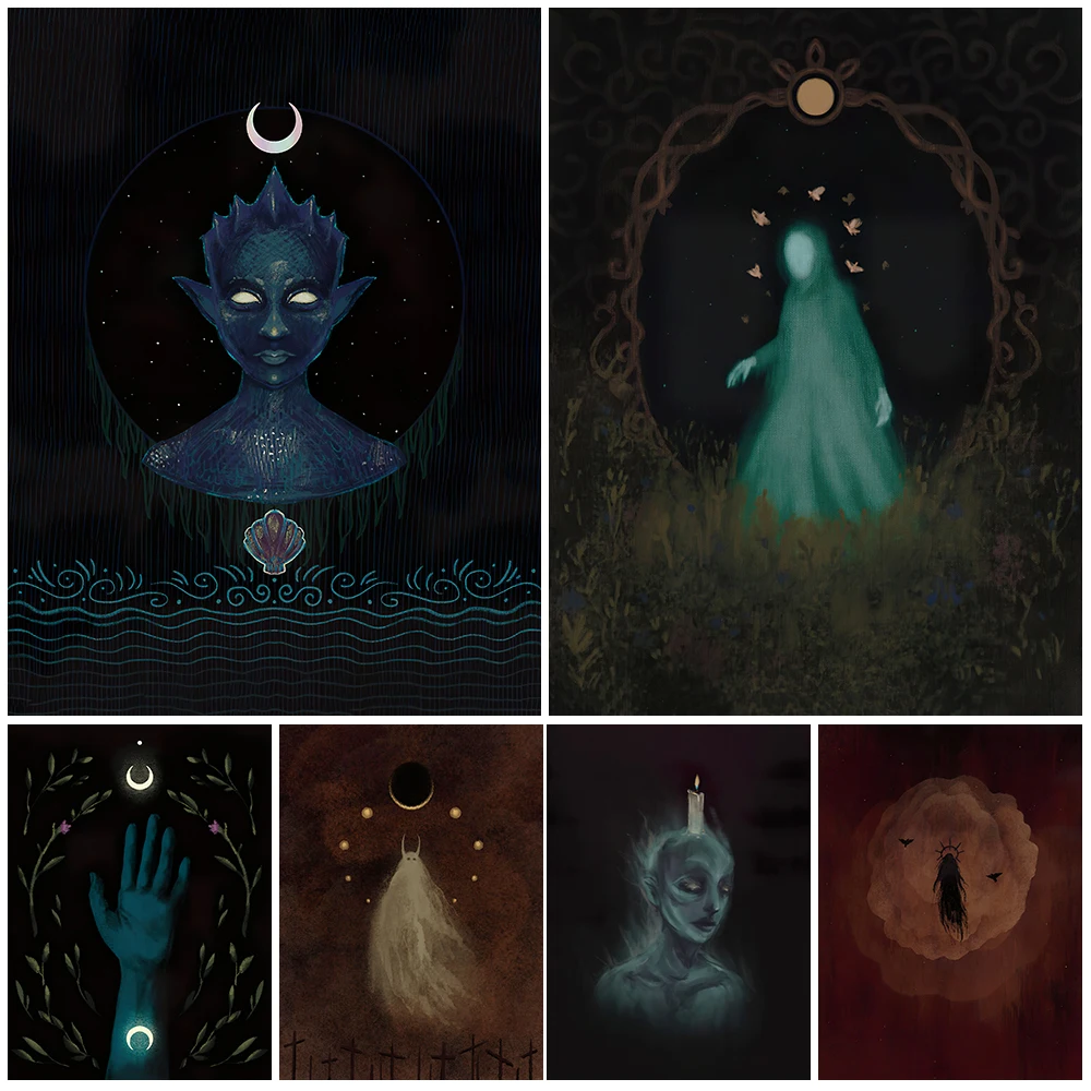 The Ghost Of Sorrow And Flying Witch Vintage Wall Art Canvas Painting Nightmare And Moon Mermaid Poster Print Decor Unframed
The Ghost Of Sorrow And Flying Witch Vintage Wall Art Canvas Painting Nightmare And Moon Mermaid Poster Print Decor Unframed